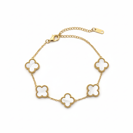 Bracelet Trèfle Nacre Blanc